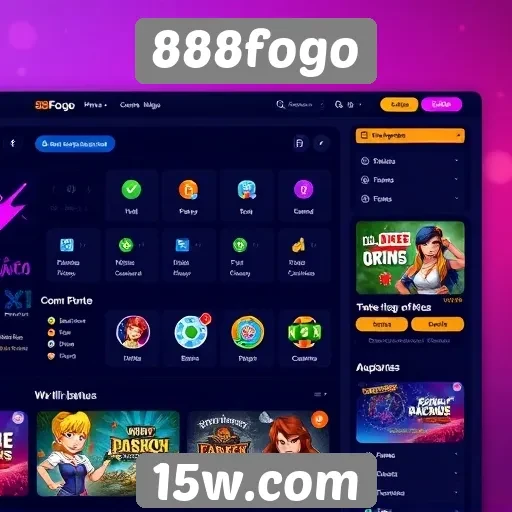 Interface do usuário no site 888fogo